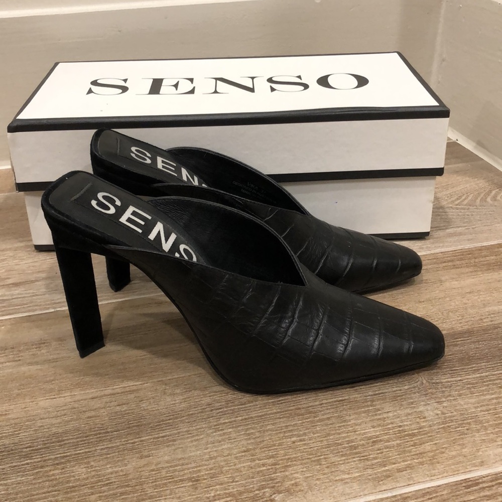 Senso Vika Crocodile-Effect Mules View 4